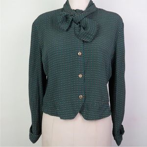 Chaus Long Sleeve Vintage Blouse with Neck Tie